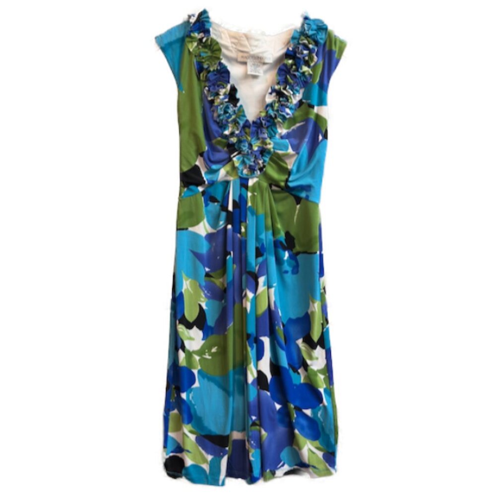 Bold colors Maggie London short-sleeve midi dress size 2